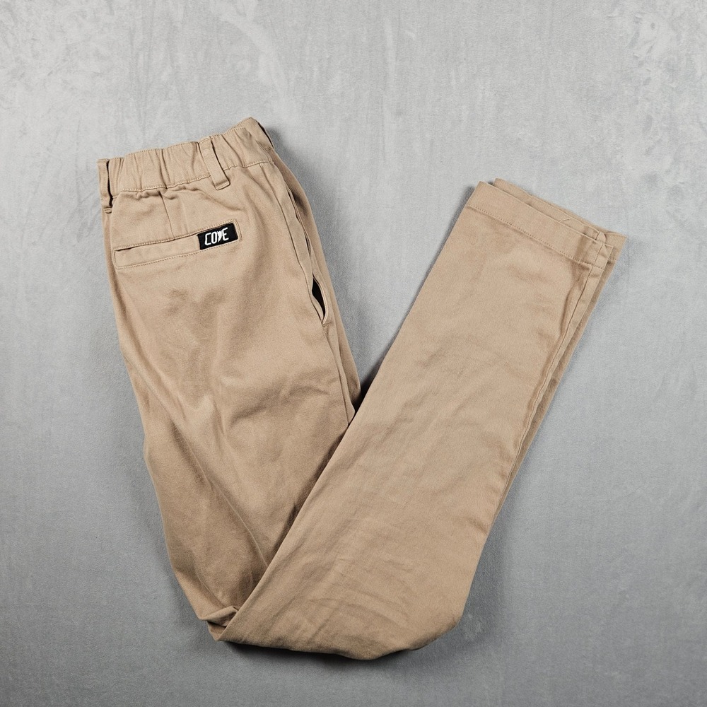 Cove Chino Pants Mens 28x30 Tan Khaki Elastic Waist Stretch Casual Twill